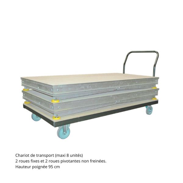 Chariot de transport pour podium praticable